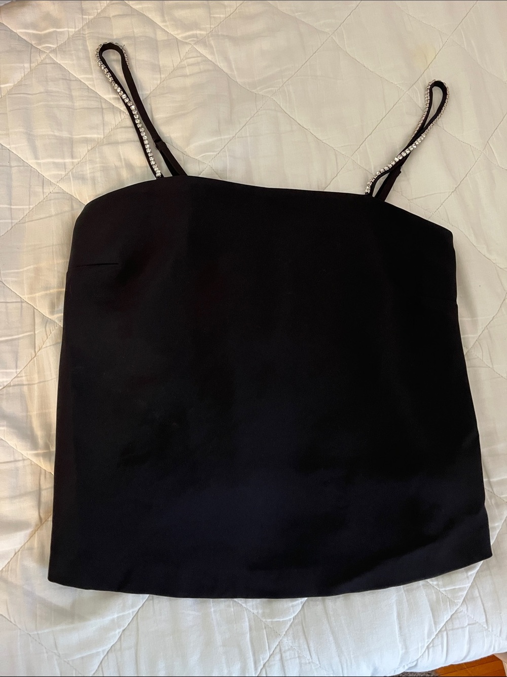 Aqua Black Rhinestone-Trim Slip Cami